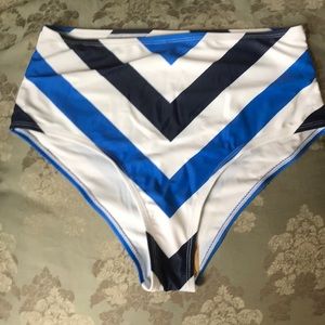 Chevron high waisted bikini bottom